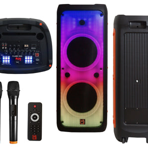 MR DJ FLAME5500LED Professional Rechargeable Dual 12” Bluetooth Party Speaker System