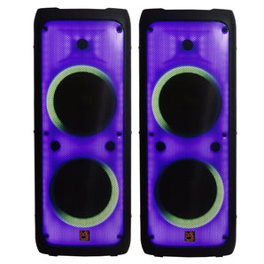 2 MR DJ FLAME5500LED Professional Portable Dual 12" 3-Way Full-Range Powered/Active DJ PA Multipurpose Live Sound Bluetooth Loudspeaker