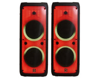 Thumbnail for 2 MR DJ FLAME5500LED Bluetooth PA Party Speakers Liquid Crystal LED 2 x 12