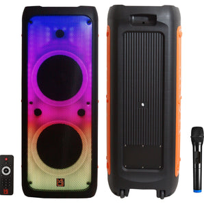 MR DJ FLAME5500LED DUAL 12" TWS Colorful Flame Lighting Rechargeable Bluetooth Speaker 5500 Watts