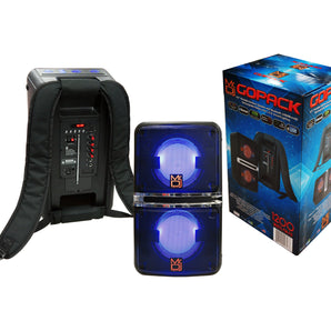 MR DJ GOPACK Dual 6.5" 1200W Portable Outdoor Bluetooth Speaker