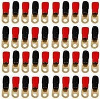 Thumbnail for Absolute U.S.A GRT0040 1/0 Gauge Crimp Ring Terminals Connectors 40-Pack (Red, Black)
