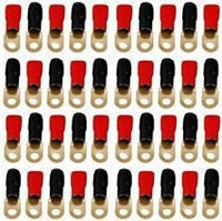 Thumbnail for Absolute GRT00-40 1/0 Gauge Crimp Ring Terminals Connectors 40-Pack (Red, Black)
