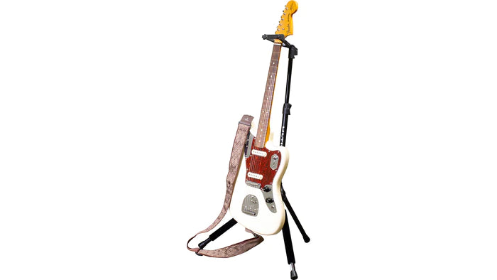 Ultimate Support GS-100 Genesis® Series Plus Height Adjustable, Hanging Style Guitar Stand with Push-Button Leg Locking Mechanism
