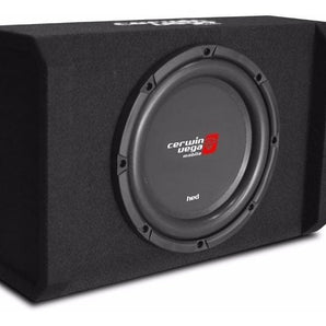 Cerwin Vega Mobile H7SE10 audio control subwoofer in a compact black enclosure