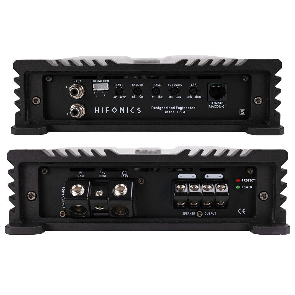 Hifonics GE2500.1D GEMINI ELITE 2500W Peak Car Audio Subwoofer Mono Amplifier + Amp Kit