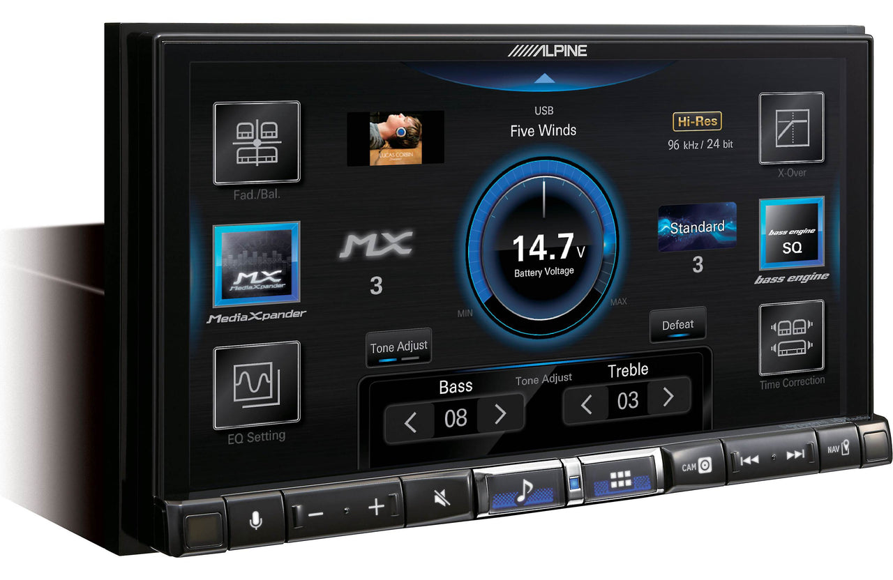 Alpine iLX-507 7" Digital multimedia receiver+RUX-H02 Halo wireless volume knob and subwoofer level controller