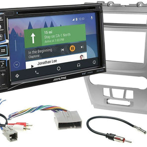 Alpine INE-W970HD 6.5" Navigation CD/DVD CarPlay Android Auto + Dash Kit Fit Ford Fusion 2010-2012 Silver