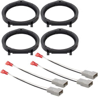Thumbnail for American Terminal Car Stereo Door Speaker Adapter Mounting Plates 6.5 Inch 6.75 Inch 165mm Stand Ring Kit with Wiring Harness Cable Set of 4 Fits 2006 2007 2008 2009 2010 2011 Honda Civic