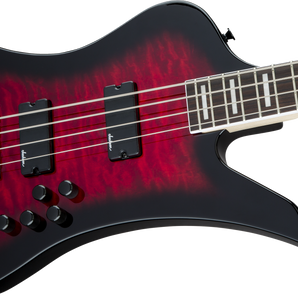 Jackson JS Series Kelly™ Bird JS3Q, Amaranth Fingerboard, Transparent Red Burst