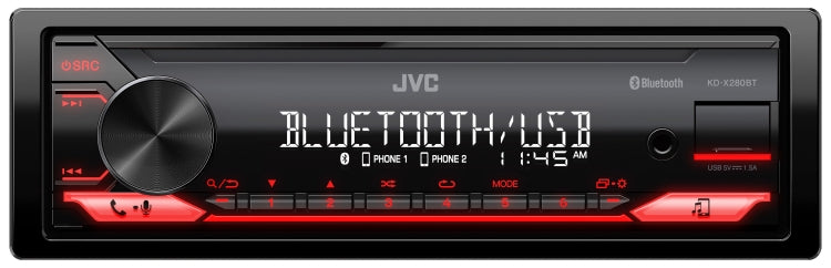 Jvc KD-X280BT Digital Media Receiver featuring Bluetooth® / USB / 13-Band EQ / JVC Remote App Compatibility