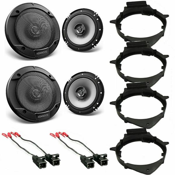 Kenwood KFC-1666S Car Truck Front & Rear Door Speakers with Install Kits for select GM vehicles