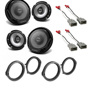 2 Kenwood KFC-1665S 6.5" Car Stereo Speaker & Speaker Adapter Wire Harness for Honda Acura