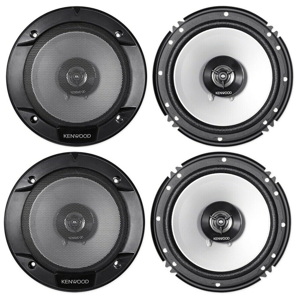 2 Kenwood KFC-1666S 6.5 inch Front & Rear Door Car Speakers with Speaker Adapter Kit & Speaker Harness for 2006-2011 Honda