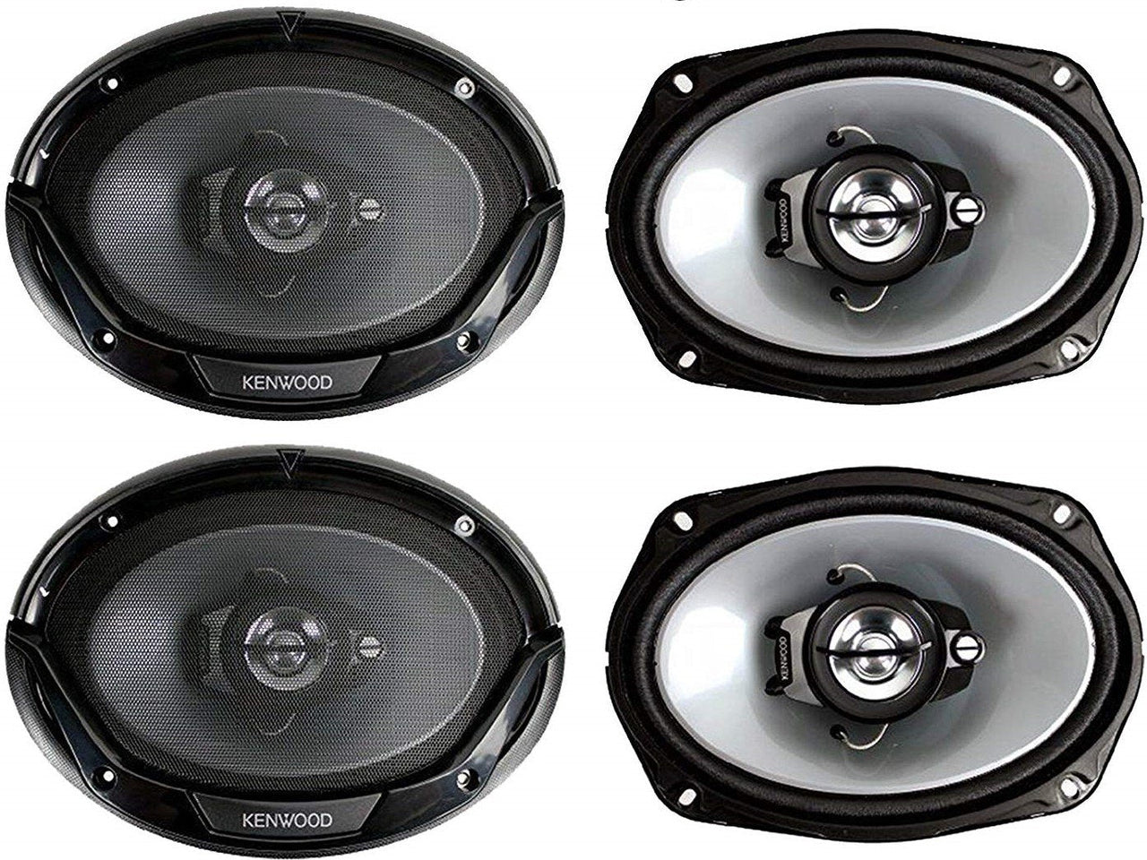 4 Kenwood 6" x 9" 400W 3Way Car Audio Flush Mount Coaxial Stereo Speakers 2Pairs