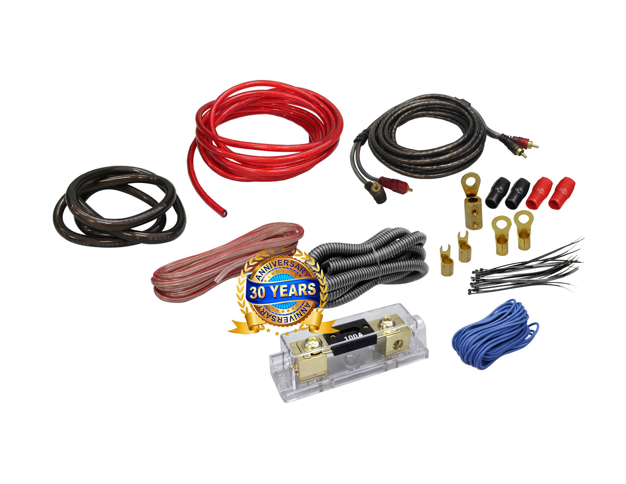 Complete 3500W 4 Gauge Car Amplifier Installation Wiring Kit Amp PK1 4 Ga Red