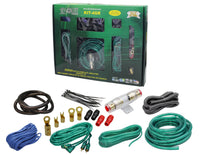 Thumbnail for Absolute KIT4GR Complete PRO Marine Auto Car RV 4 Gauge 2000 Watts Amplifier Complete Installation Amp Kit Power Wiring with Green Accent Color Scheme