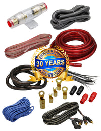 Thumbnail for Complete 4 Channels 2000W 4 Gauge Amplifier Installation Wiring Kit Amp PK1 Red