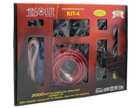 Thumbnail for Absolute 2000W KIT-4 Gauge Amp Kit Amplifier Install Wiring Complete 4 Ga Car Wires Red