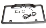 Alpine KTX-C10LP license plate mounting kit showing bracket, wiring, and included accessories.