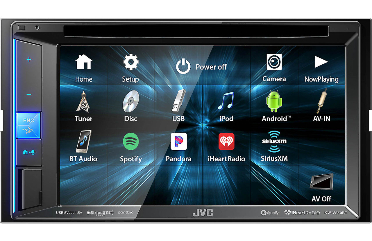 JVC KW-V250BT Car DVD CD Receiver 6.2" Monitor w/Bluetooth/13-Band EQ+Axxess AXSWC Steering Wheel Control Adapter +Free Magnet Phone Holder