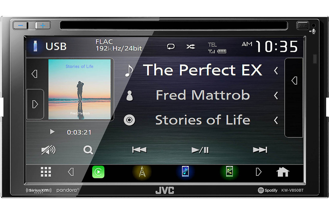 JVC KW-V850BT DVD receiver w/ integrated 6.8" monitor+Absolute CAM2100B Rearview Camera & Magnet Phone Holder