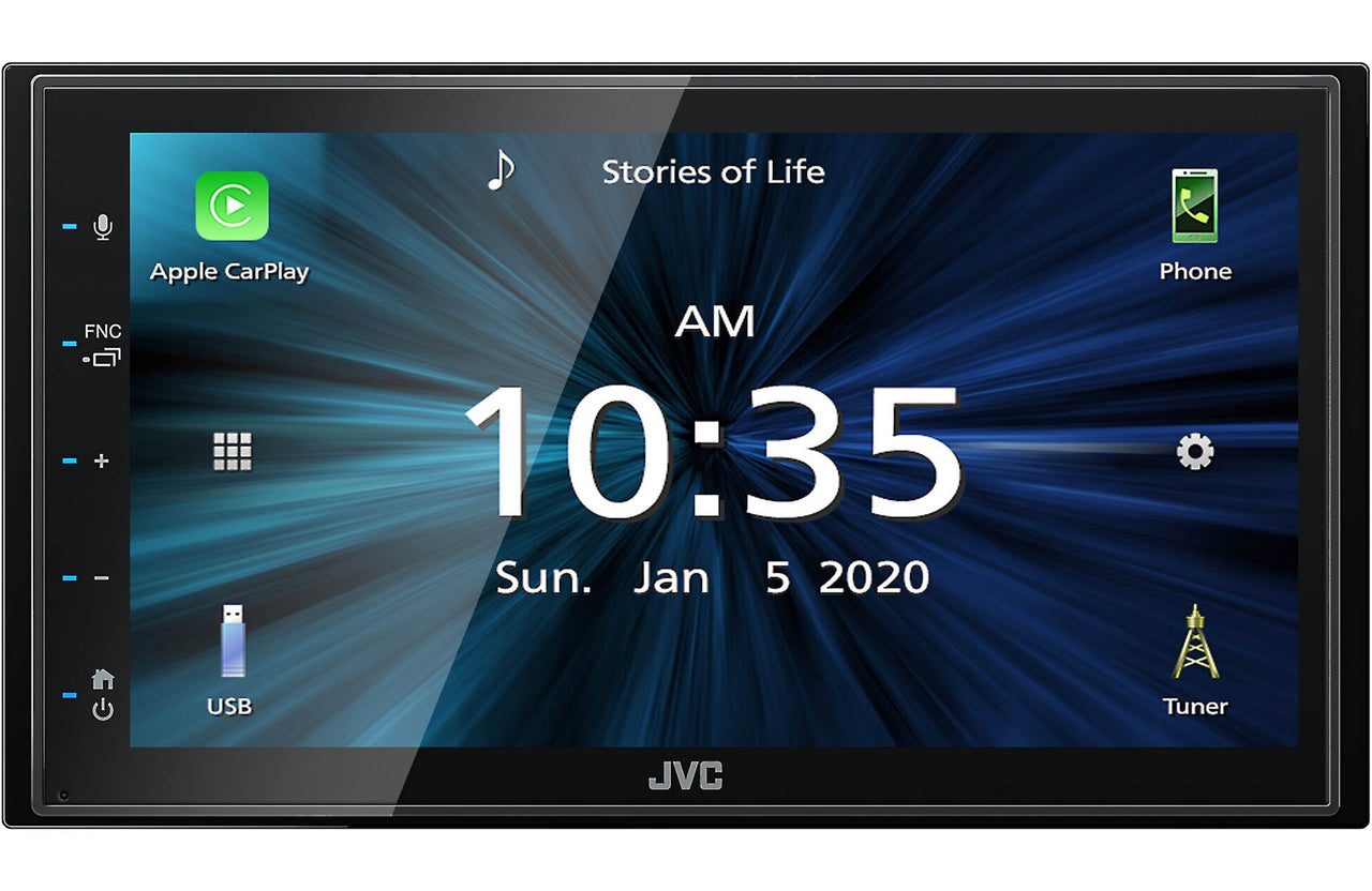 JVC KW-M56BT Digital Multimedia Receiver w/ fixed 6.75" Touchscreen Monitor+Absolute CAM870 Rearview Camera & Magnet Phone Holder