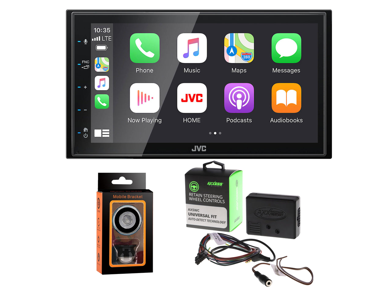 JVC KW-M56BT Digital Multimedia Receiver w/ fixed 6.75" Touchscreen Monitor+Axxess AXSWC Steering Wheel Control Adapter +Free Magnet Phone Holder