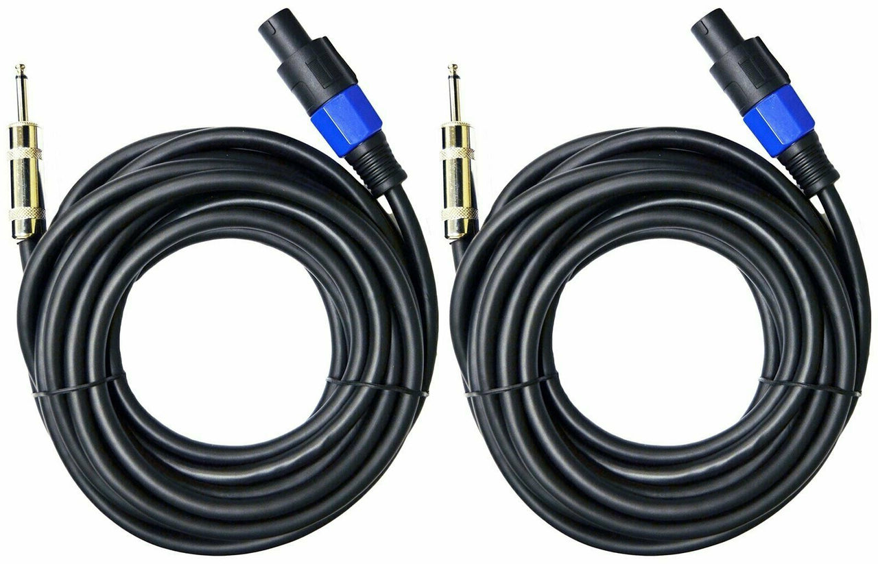 2 MK Audio MKQSM25 ¼” Male to Speakon Male 25 Ft. True 12 Gauge Wire PA DJ Pro Audio Speaker Cable