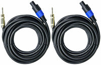 Thumbnail for 2 MK Audio MKQSM25 ¼” Male to Speakon Male 25 Ft. True 12 Gauge Wire PA DJ Pro Audio Speaker Cable