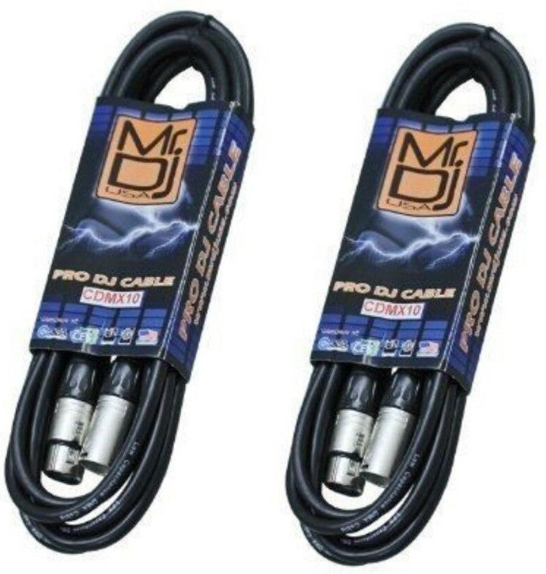 2 MR DJ CDMX10 5-pin DMX lighting cable <BR/>10' DMX 5-Pin XLR Pro Stage DJ Lighting Cable