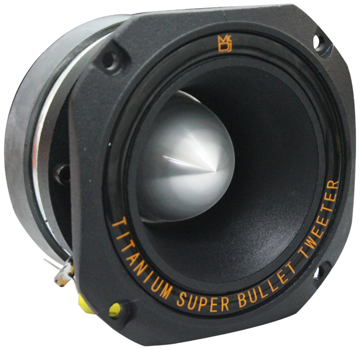 MR DJ HDT1000B 4-Inch Titanium Horn Bullet High Compression Tweeter for Car, Van, ATV, UTV, Marine, Boat, Motorcycle, Motorsports, and Competition