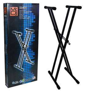 MR DJ KS350 Adjustable Metal Music Keyboard Electronic Piano Dual X Stand