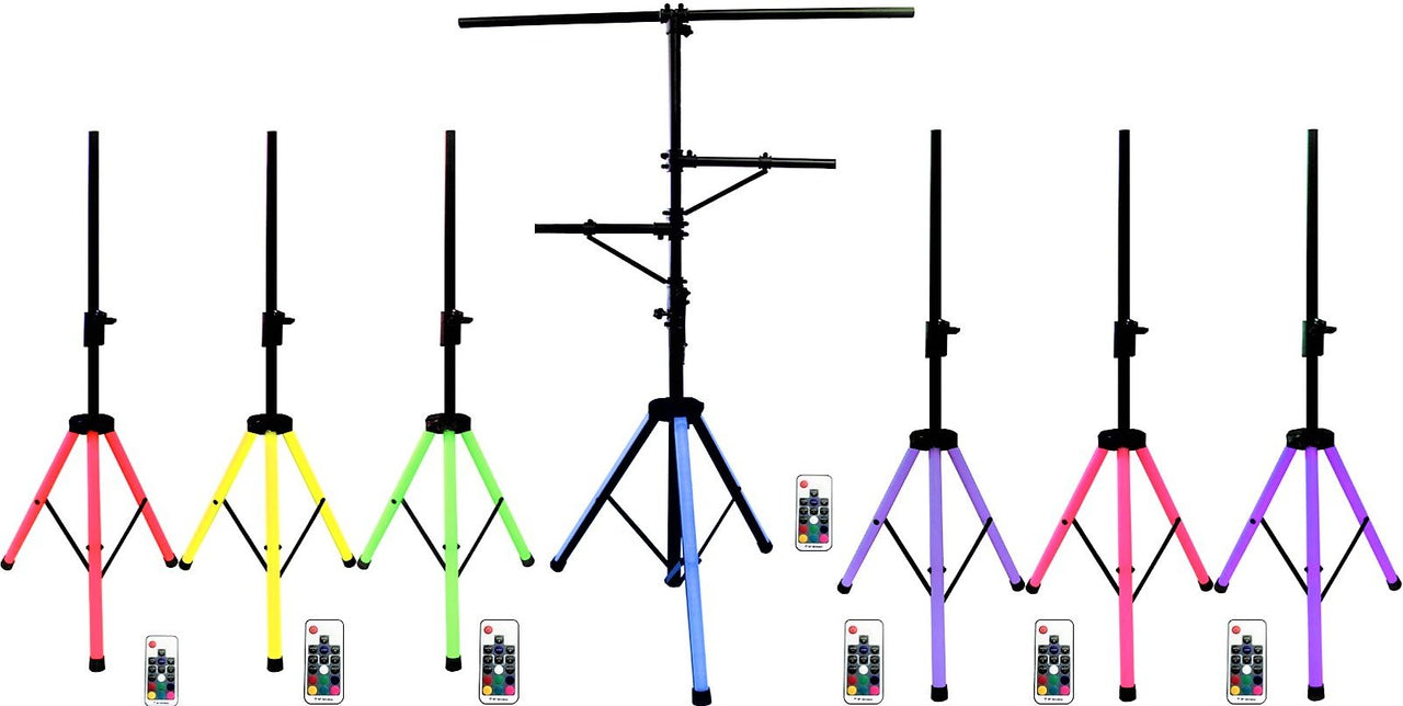 MR DJ LS700LED Full Color Led Pro DJ Lighting Multi Arm Tripod & T-Bar Light Stand