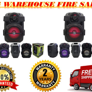 2 MR DJ PSE-80BT 8â€ 1200W Portable Rechargeable Bluetooth Active Speaker