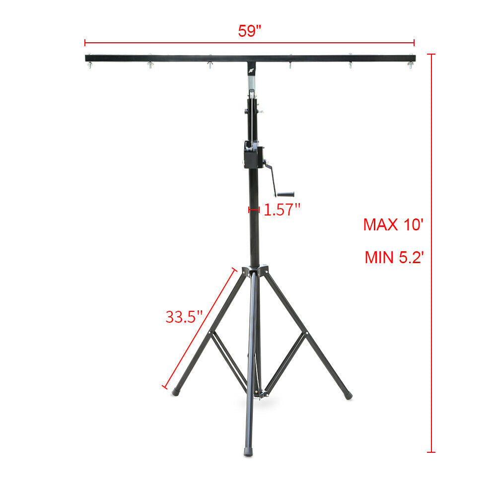 (2) MR DJ ST200 & SBC250 Crank Light Stand<br/> Pro Lighting 10 Foot Crank Light Stand & Square Truss T-Bar Adapter