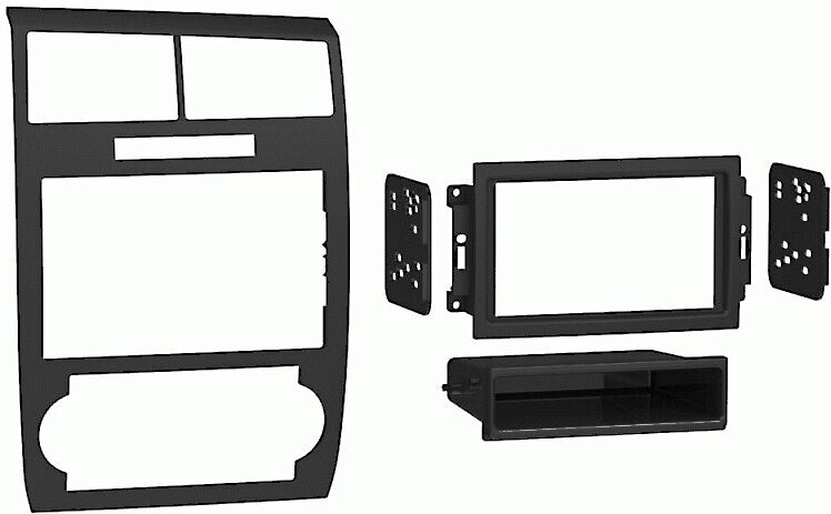METRA 99-6519B 2005-2007 Dodge Charger Single-DIN/Double-DIN Installation Kit, Matte Blac