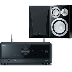 Yamaha RX-V4A 5.2-Channel AV Receiver with 8K HDMI and MusicCast +Bookshelf Stereo Speakers