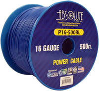 Thumbnail for Absolute USA P16-500BL 16 Gauge 500-Feet Spool Primary Power Wire Cable (Blue)