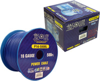 Thumbnail for Absolute USA P16-500BL 16 Gauge 500-Feet Blue Spool Primary Power Wire Cable