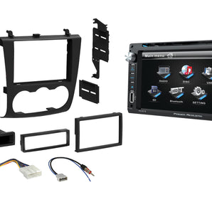Power Acoustik Double DIN Bluetooth In-Dash DVD/CD/AM/FM Car Stereo & Dash Kit Harness Fit 07-12 Nissan Altima
