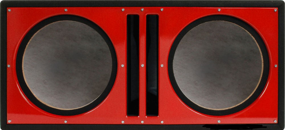 Absolute PDEB10RD (Red/black) Dual 10", 3/4" MDF Twin Port Subwoofer Enclosure w/ Red High Gloss Face Board