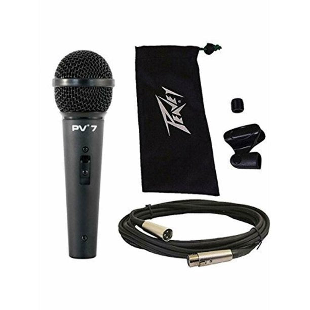 4 Peavey PV 7 ND Magnet Dynamic Microphone with XLR to XLR Cable + 4 Microphone Stands