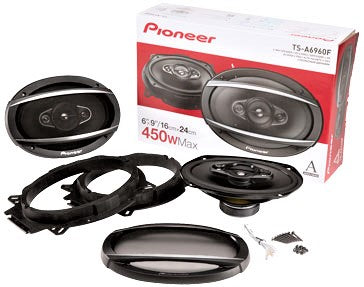 2 Pioneer TS-A6960F 4-Way 450 Watt 6" x 9" Coaxial Car Speakers 6x9 with 16 Gauge 50ft Speaker Wire