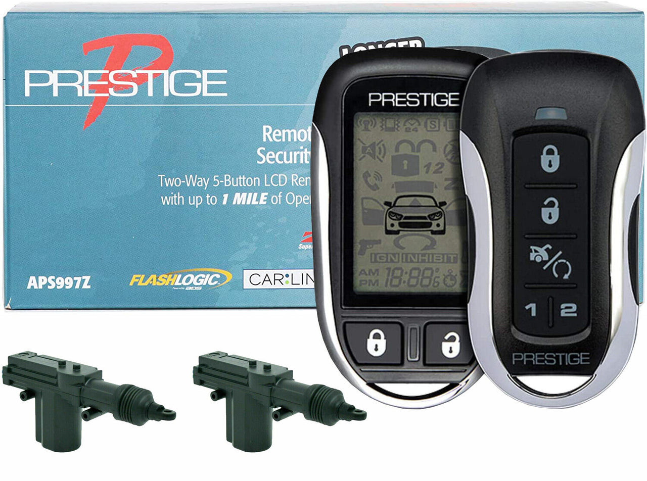 Prestige APS997ZLR Two Way LCD Remote Start / Keyless Entry & Security System with Over 1 Mile Operating Range + 2 Absolute Universal Door Lock