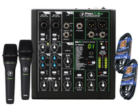 Thumbnail for Mackie ProFX6v3 6-Channel Mixer with Built-in Effects and USB + 2 Mackie EM-89D Cardioid Dynamic Vocal Microphone + Free Microphone Cables