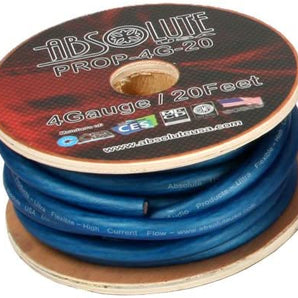 Absolute PROP0G20BL Pro Series 20 Feet 1/0 Gauge Blue Ultra Flexible Power/Ground Battery Amp 12V Cable Wire for Auto, Car, Inverter, RV, Solar, Marine, Trucks