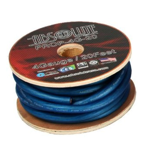 Absolute PROP4G50BL Pro Series 50 Feet 4-Gauge Power / Ground Cable Pro Series Blue 50 Feet 4 Gauge Ultra Flexible Power/Ground Battery Amp 12V Cable Wire for Auto, Car, Inverter, RV, Solar, Marine, Trucks