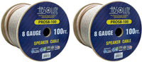 Thumbnail for 2 Absolute USA PROS8100 8 Gauge Speaker Wire<br/>100' 8 Gauge PRO PA DJ Car Home Marine Audio Speaker Wire Cable Spool