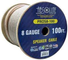 2 Absolute USA PROS8100 8 Gauge Speaker Wire<br/>100' 8 Gauge PRO PA DJ Car Home Marine Audio Speaker Wire Cable Spool